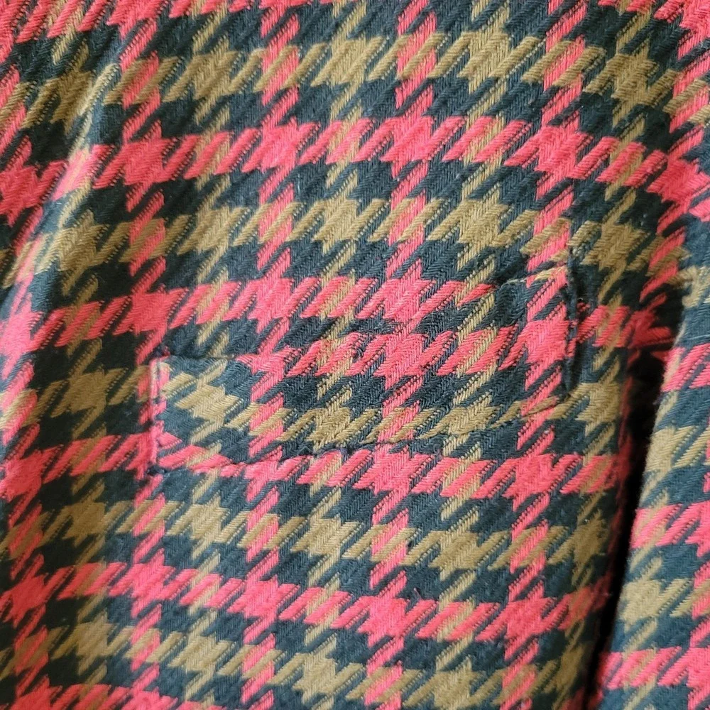CC Courtenay Skirt Suit Size 10 Red Black Olive Houndstooth Plaid Pockets Bolero